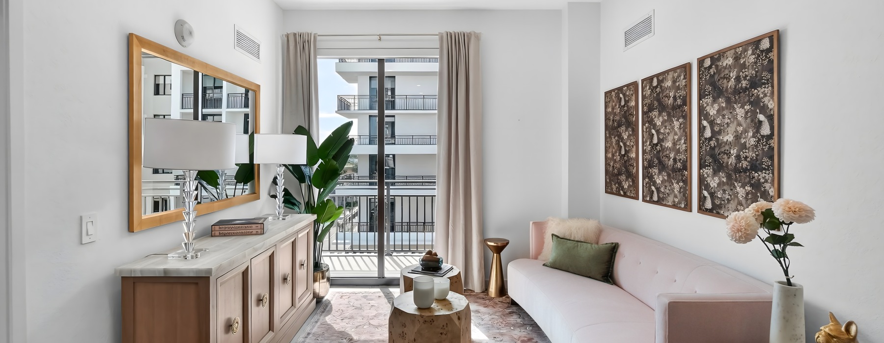 Spacious two-bedroom floor plan with natural light at The Holly at Soleste apartments in Hollywood, Florida.